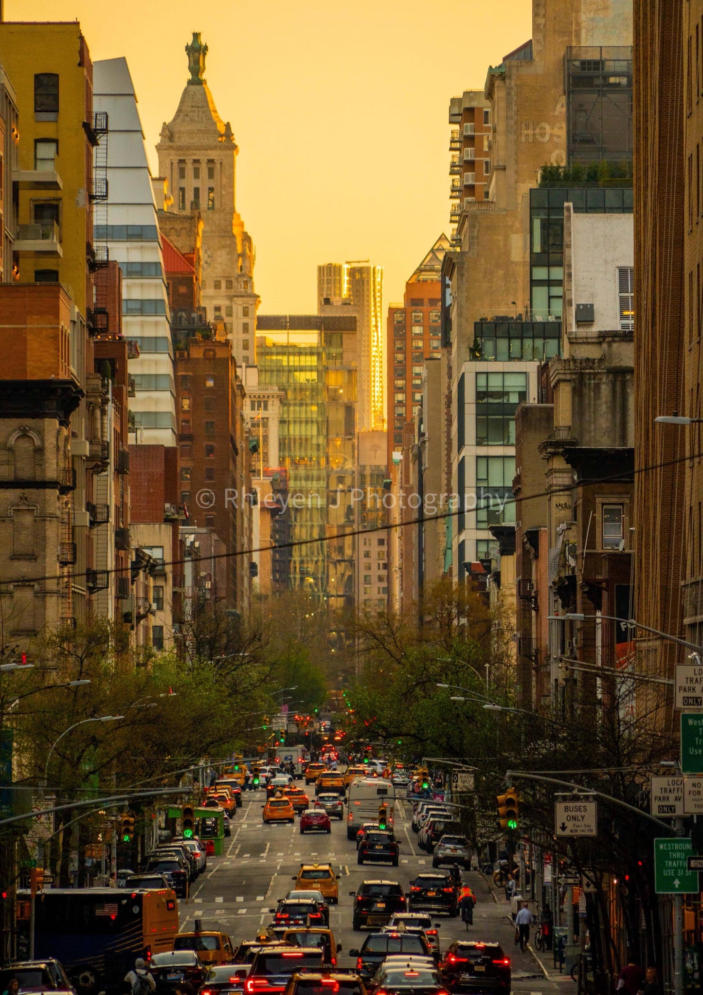 Manhattan Sunset Print, New York City, Unframed Photographic Print
