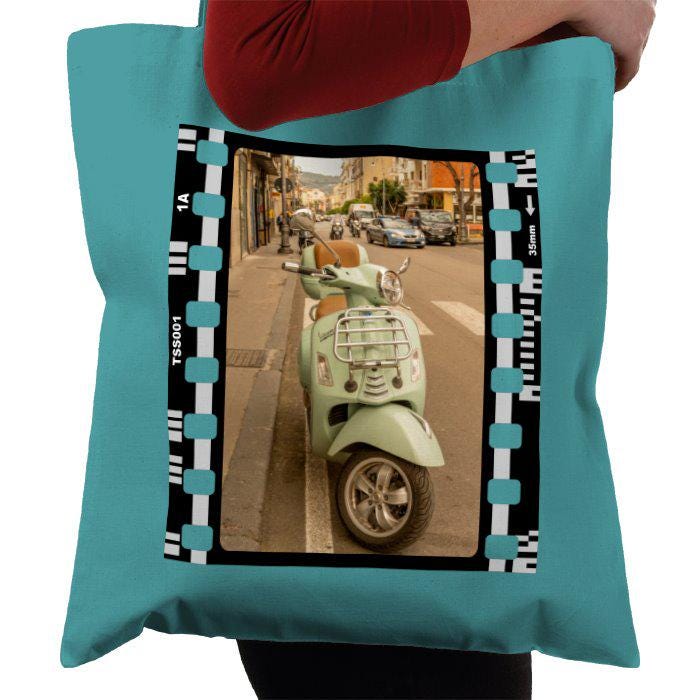 Travel Sorrento Italy Motorcycle, Italian, Photography Film, Tote Bag