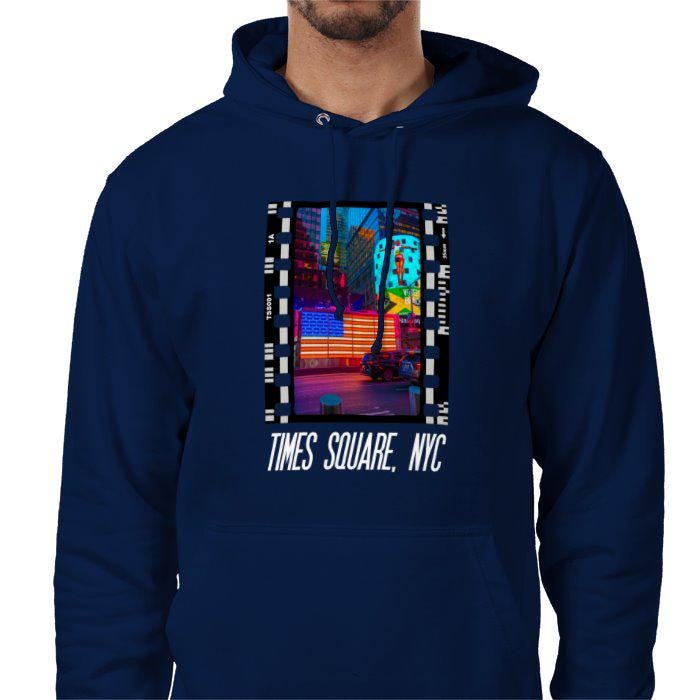 Times Square, New York City at Night, Unisex College Hoodie, Photography Film Travel Jumper