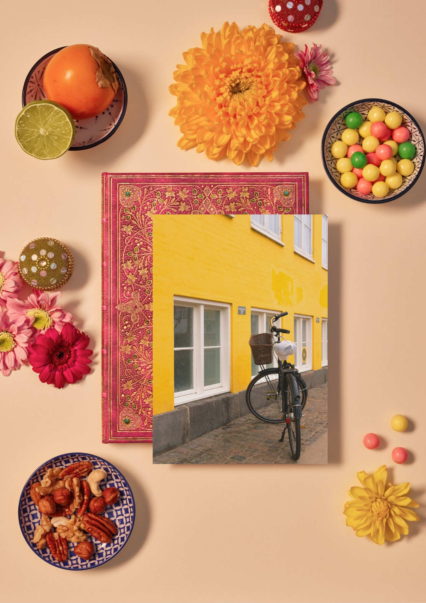 Copenhagen Yellow Bicycle, Denmark, Travel, Unframed Photography Print