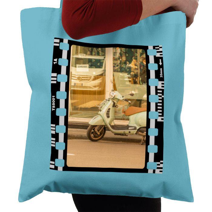 Travel Sorrento Italy Motorcycle, Italian, Photography Film, Tote Bag
