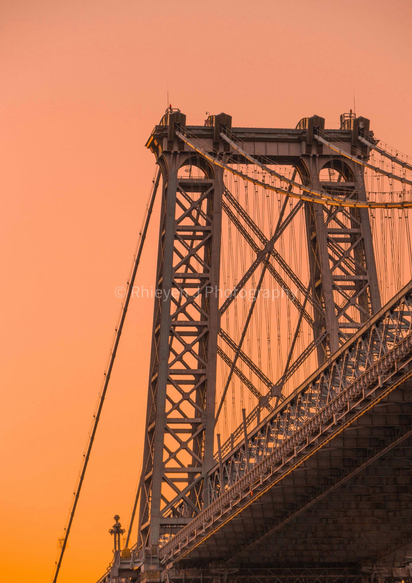Manhattan Bridge at Sunset, New York City, Unframed Photography Print. NYC.