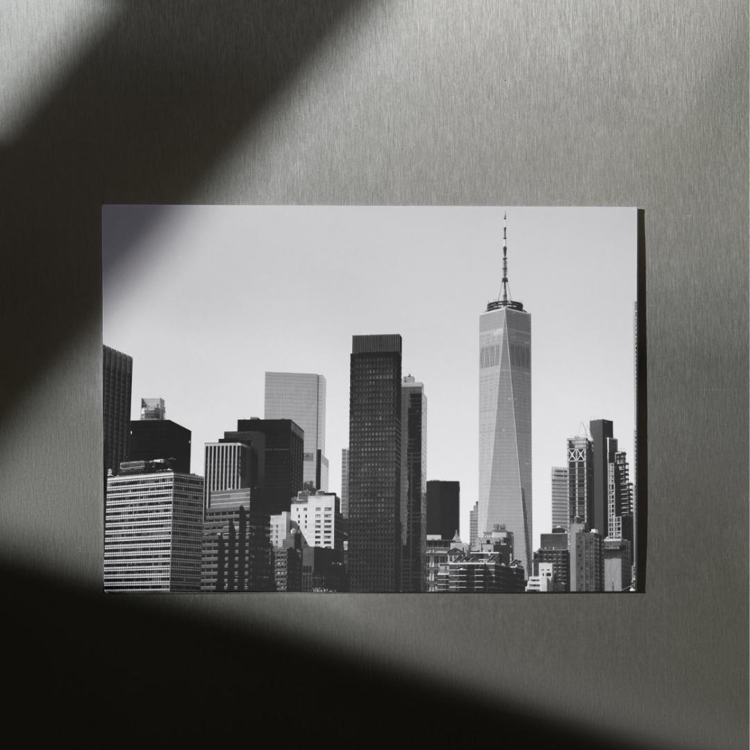 New York City Skyline Unframed Photography Print. Black and White Print