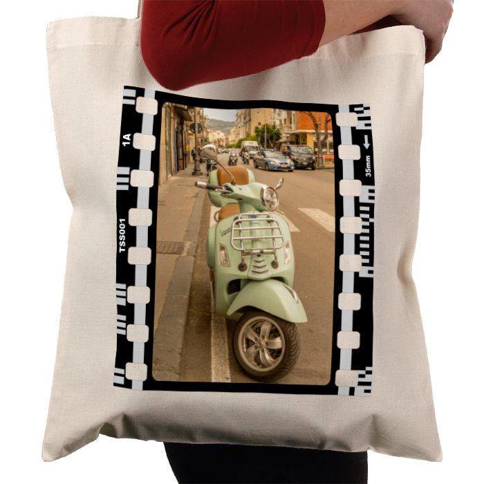 Travel Sorrento Italy Motorcycle, Italian, Photography Film, Tote Bag