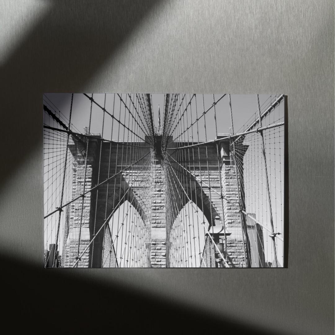 Brooklyn Bridge Print, NYC, Photography. Black and White, New York, Unframed Print