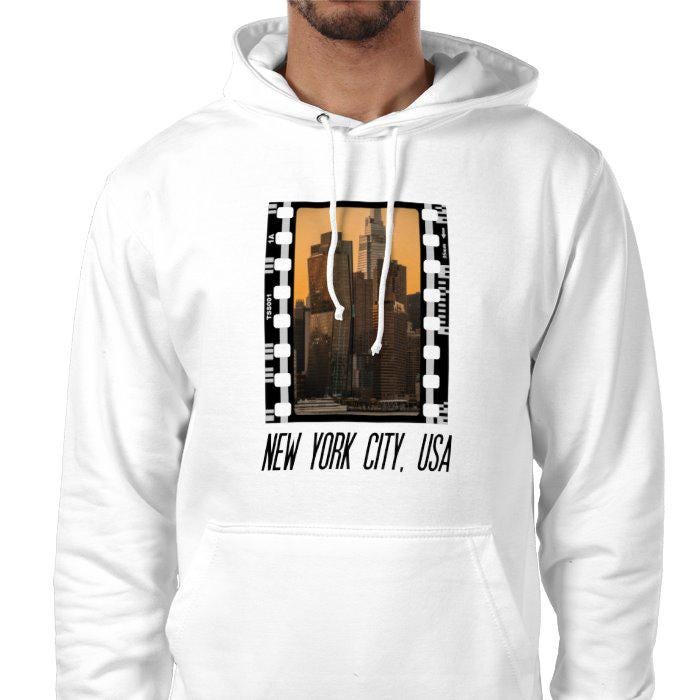 New York Skyline at Sunset, Unisex College Hoodie, Photography Film Travel Jumper