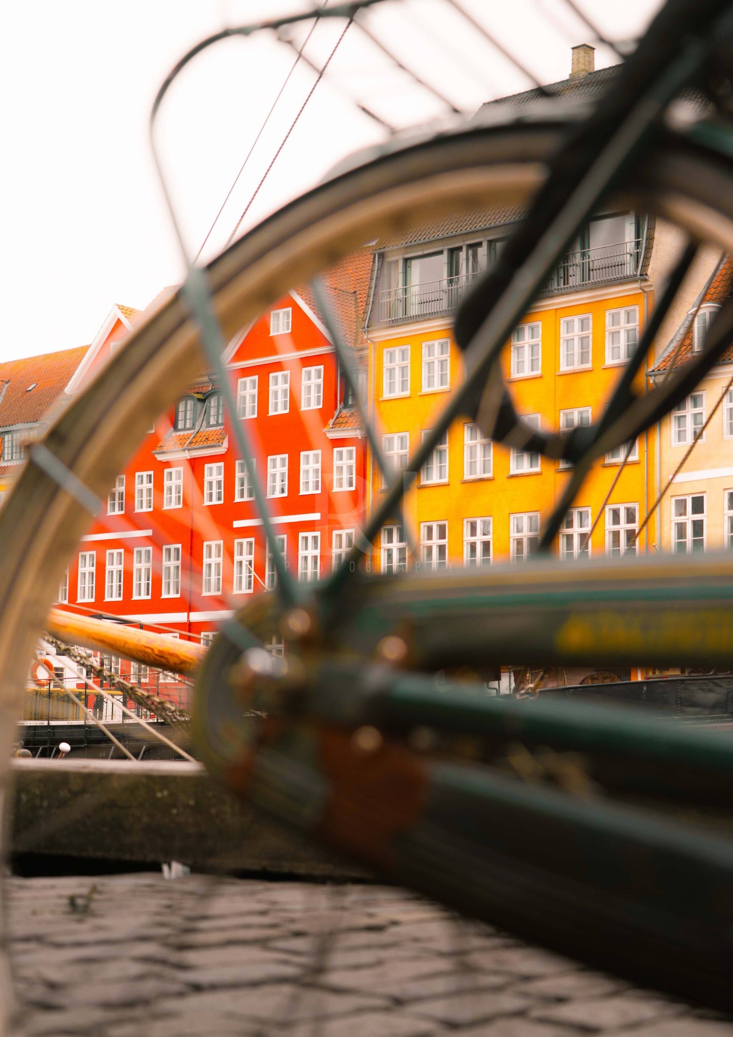 Copenhagen Through the Wheel, Denmark, Travel, Unframed Photography Print