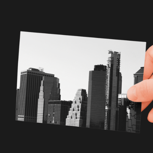 BUNDLE: 5 New York City Skyline Photographic Prints in Black and White, Unframed Prints.