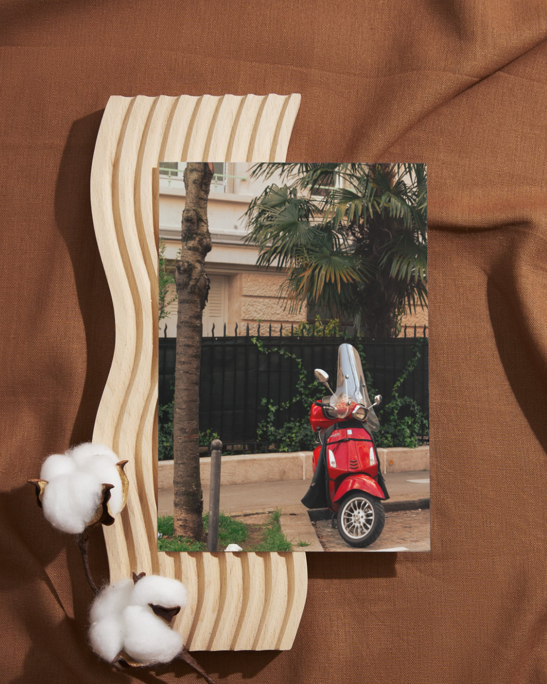 Paris Red Motorcycle, France, Travel, Unframed Photography Print