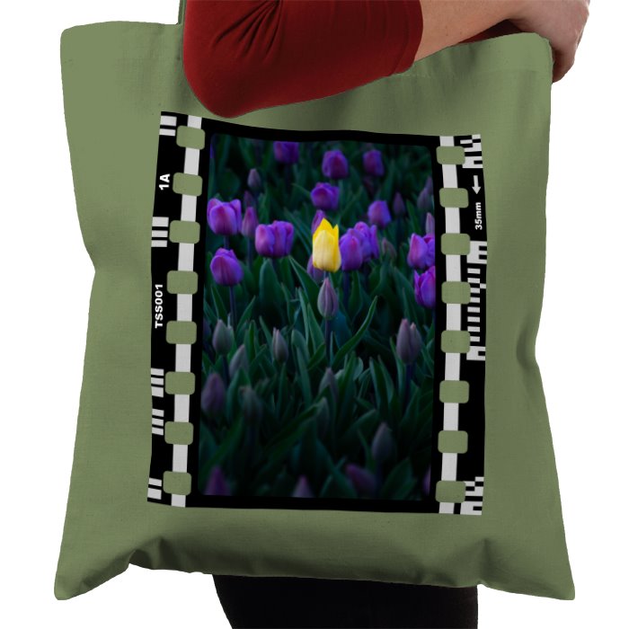 Yellow Tulip, Purple Flowers, Nature & Wildlife, Photographic, Travel Tote Bag