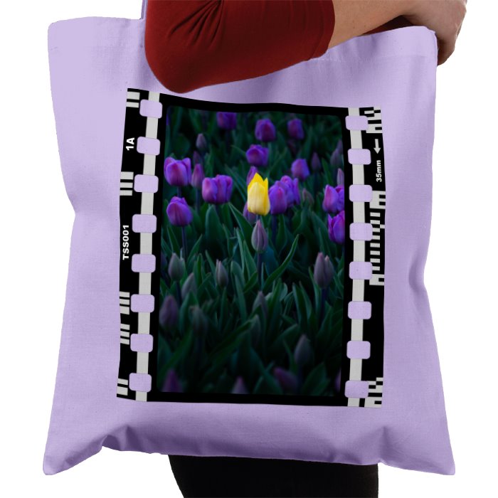 Yellow Tulip, Purple Flowers, Nature & Wildlife, Photographic, Travel Tote Bag