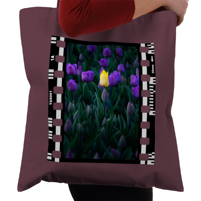 Yellow Tulip, Purple Flowers, Nature & Wildlife, Photographic, Travel Tote Bag