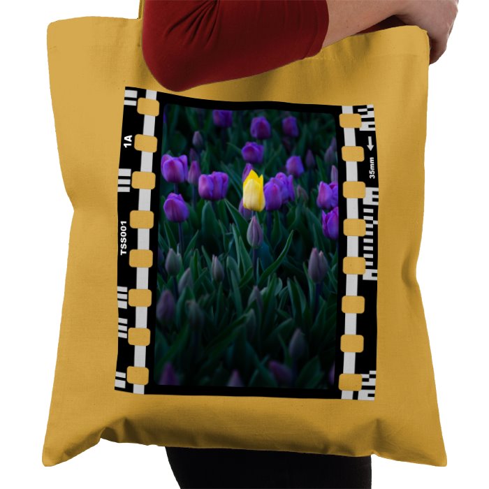 Yellow Tulip, Purple Flowers, Nature & Wildlife, Photographic, Travel Tote Bag