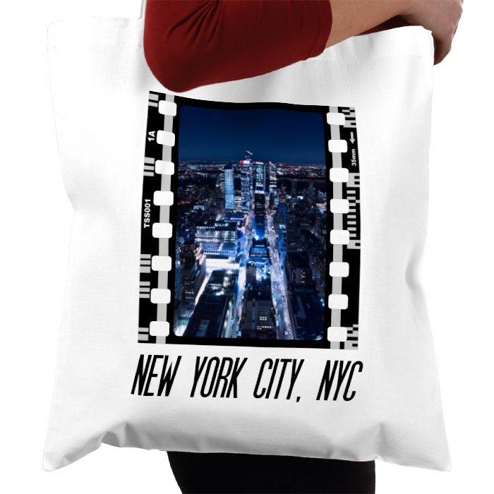 New York City at Night, NYC America, Photography Film, Tote Bag