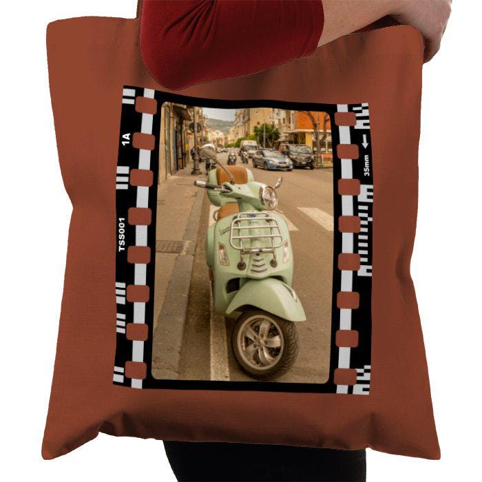 Travel Sorrento Italy Motorcycle, Italian, Photography Film, Tote Bag