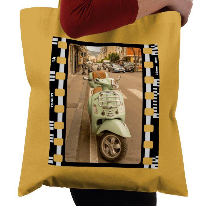 Travel Sorrento Italy Motorcycle, Italian, Photography Film, Tote Bag