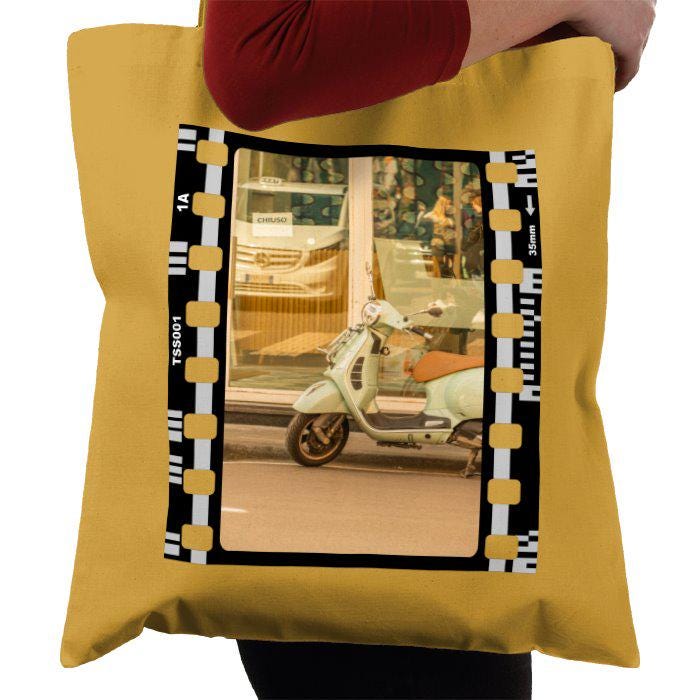 Travel Sorrento Italy Motorcycle, Italian, Photography Film, Tote Bag
