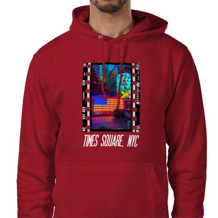 Times Square, New York City at Night, Unisex College Hoodie, Photography Film Travel Jumper