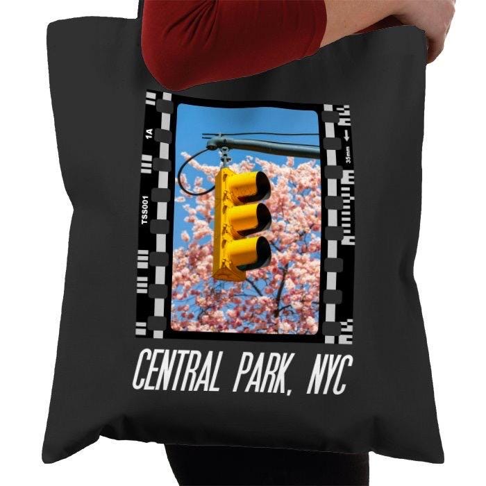 Central Park in Spring NYC, New York City, Photography Film, Tote Bag