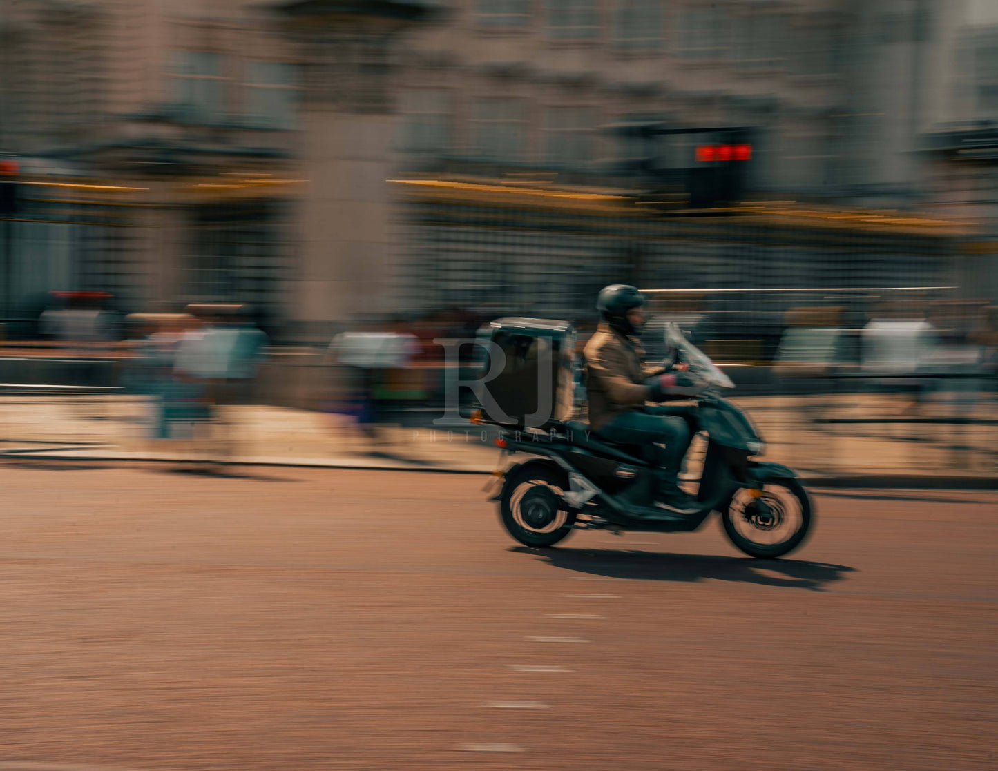 London, Motorcycle at Buckingham Palace, Travel Unframed Photography Print