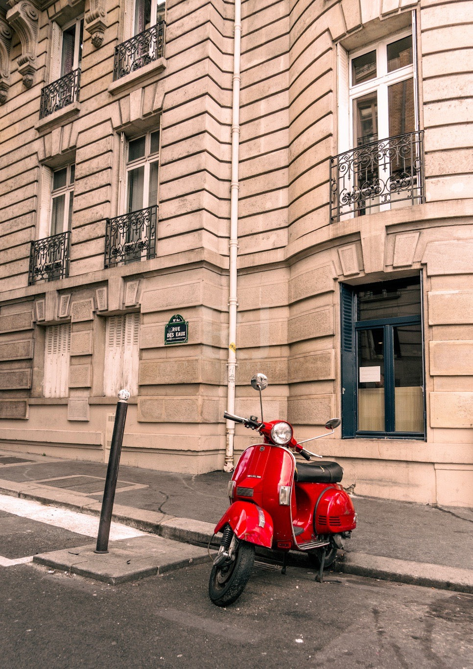Paris Red Motorcycle, France, Travel, Unframed Photography Print