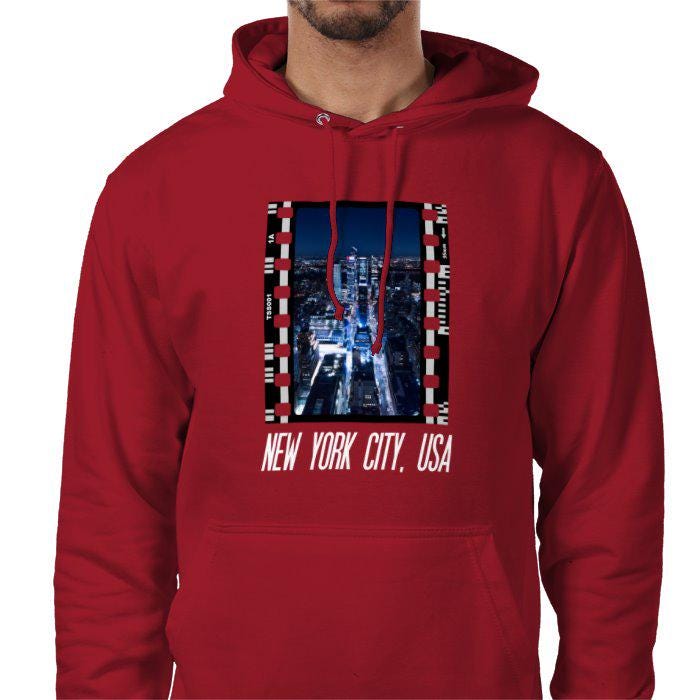 New York City at Night, Unisex College Hoodie, Photography Film Travel Jumper