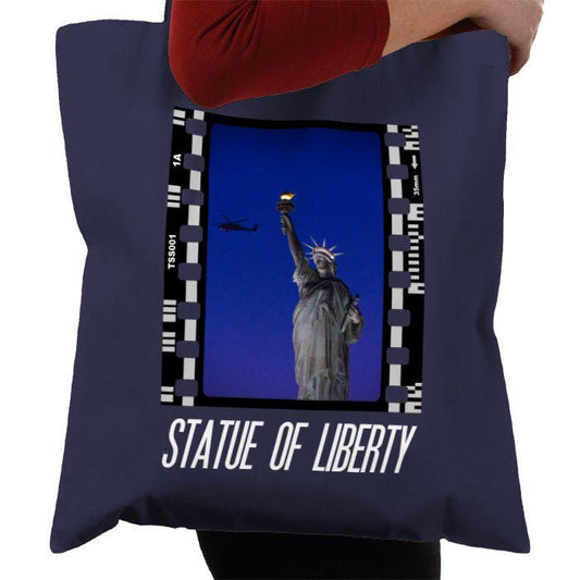 Statue of Liberty at Night, New York City, NYC America, Photography Film, Tote Bag