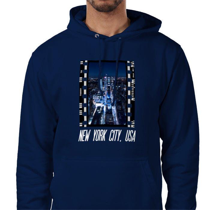New York City at Night, Unisex College Hoodie, Photography Film Travel Jumper