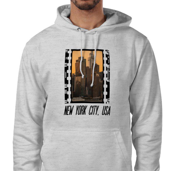 New York Skyline at Sunset, Unisex College Hoodie, Photography Film Travel Jumper
