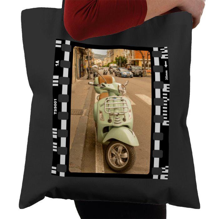Travel Sorrento Italy Motorcycle, Italian, Photography Film, Tote Bag