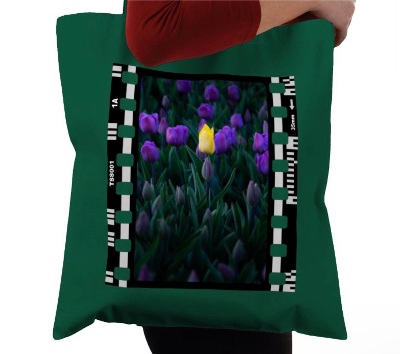 Yellow Tulip, Purple Flowers, Nature & Wildlife, Photographic, Travel Tote Bag