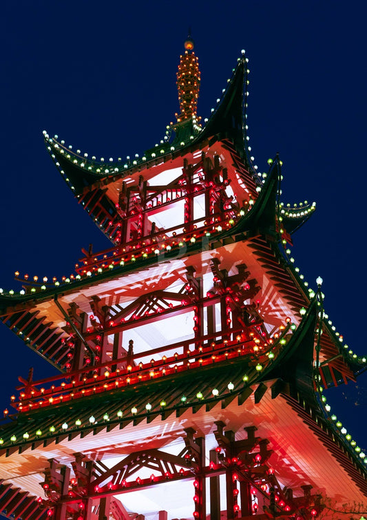 Chinese Pavillion at Night, Copenhagen, Denmark, Unframed Photography Print