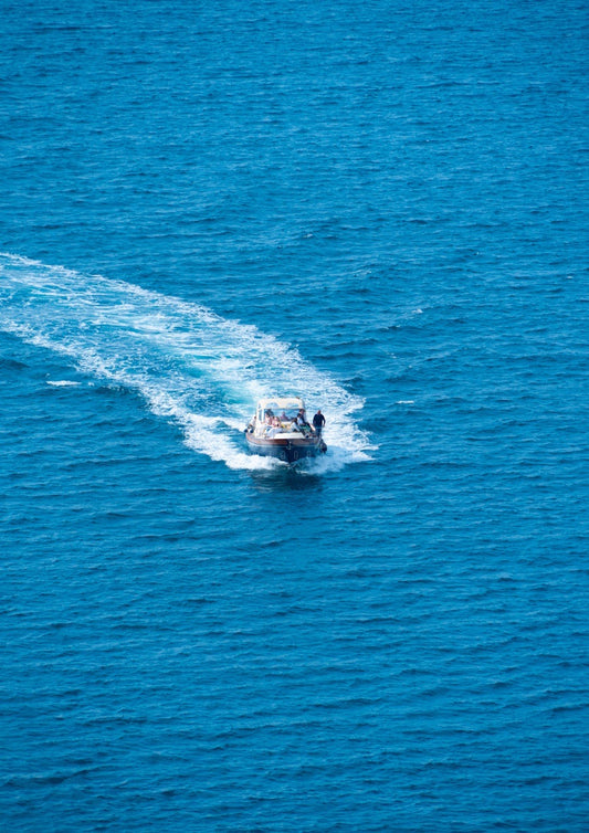 Ocean, Boat on the Sea, Unframed Italian Sorrento Photography Print