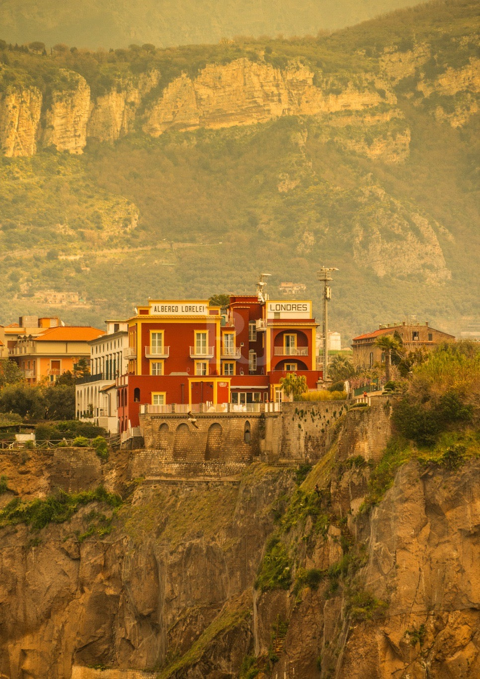 Sorrento, Italy Print. Architecture & Mountain scene, Unframed Photographic Print