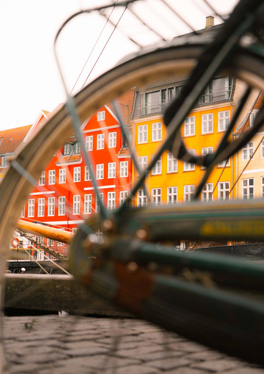 Copenhagen Through the Wheel, Denmark, Travel, Unframed Photography Print