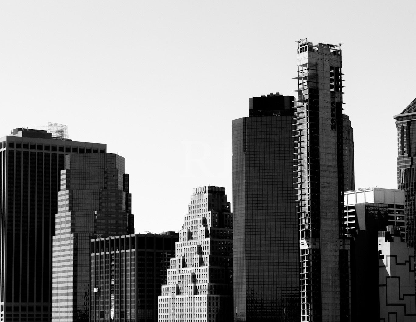 BUNDLE: 5 New York City Skyline Photographic Prints in Black and White, Unframed Prints.