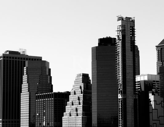 New York City Skyline Photography Print, Unframed Black and White Print