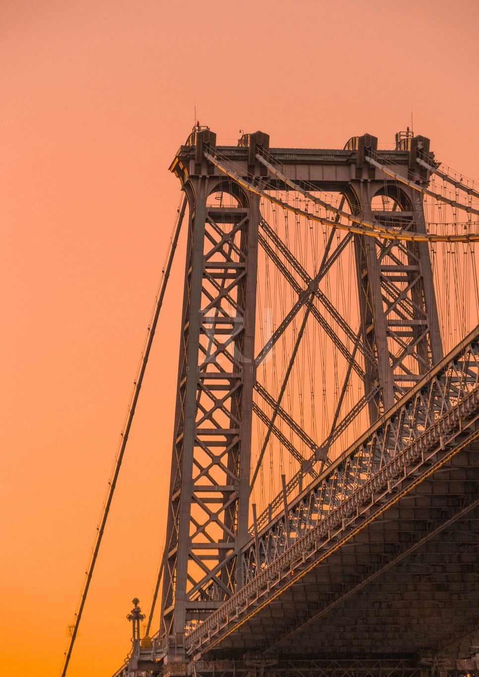 Manhattan Bridge at Sunset, New York City, Unframed Photography Print. NYC.