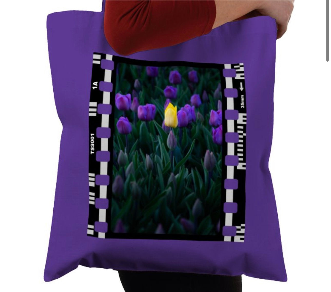 Yellow Tulip, Purple Flowers, Nature & Wildlife, Photographic, Travel Tote Bag