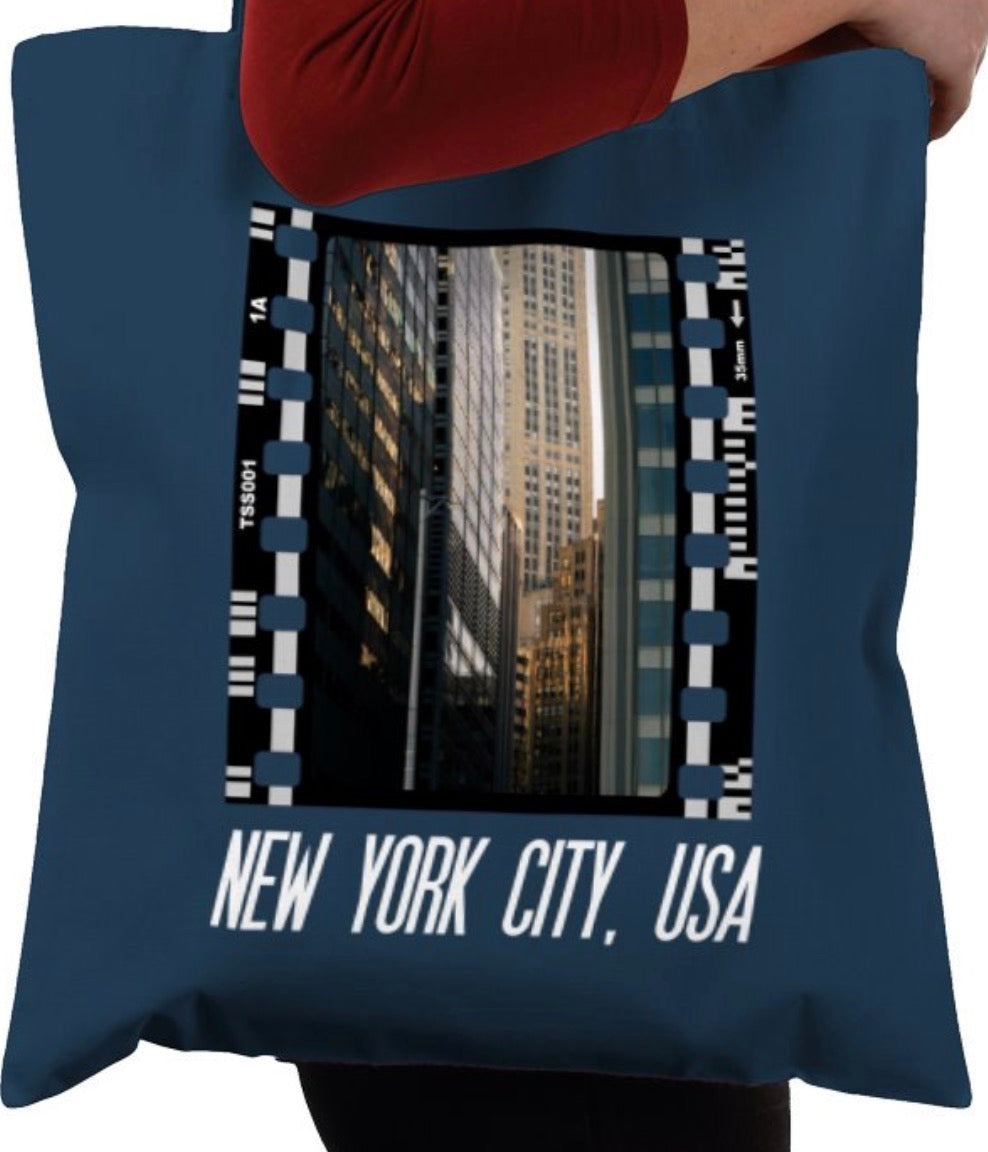 Blues of New York City, NYC, Photography Film, Tote Bag