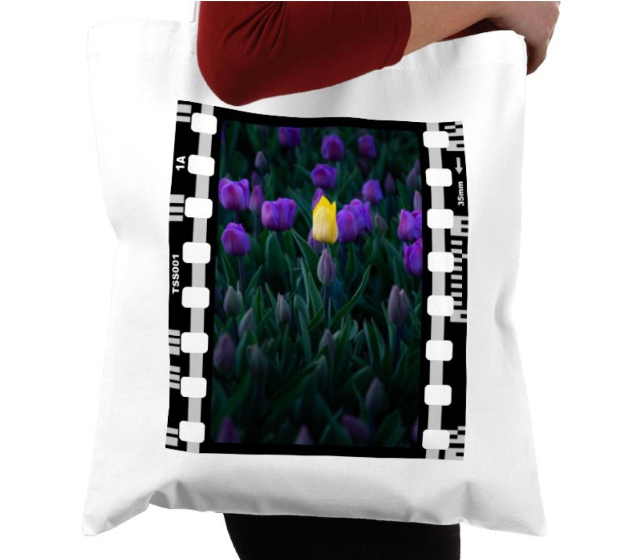 Yellow Tulip, Purple Flowers, Nature & Wildlife, Photographic, Travel Tote Bag