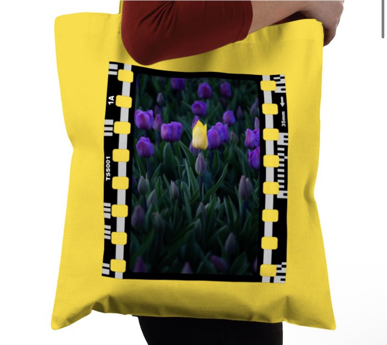 Yellow Tulip, Purple Flowers, Nature & Wildlife, Photographic, Travel Tote Bag