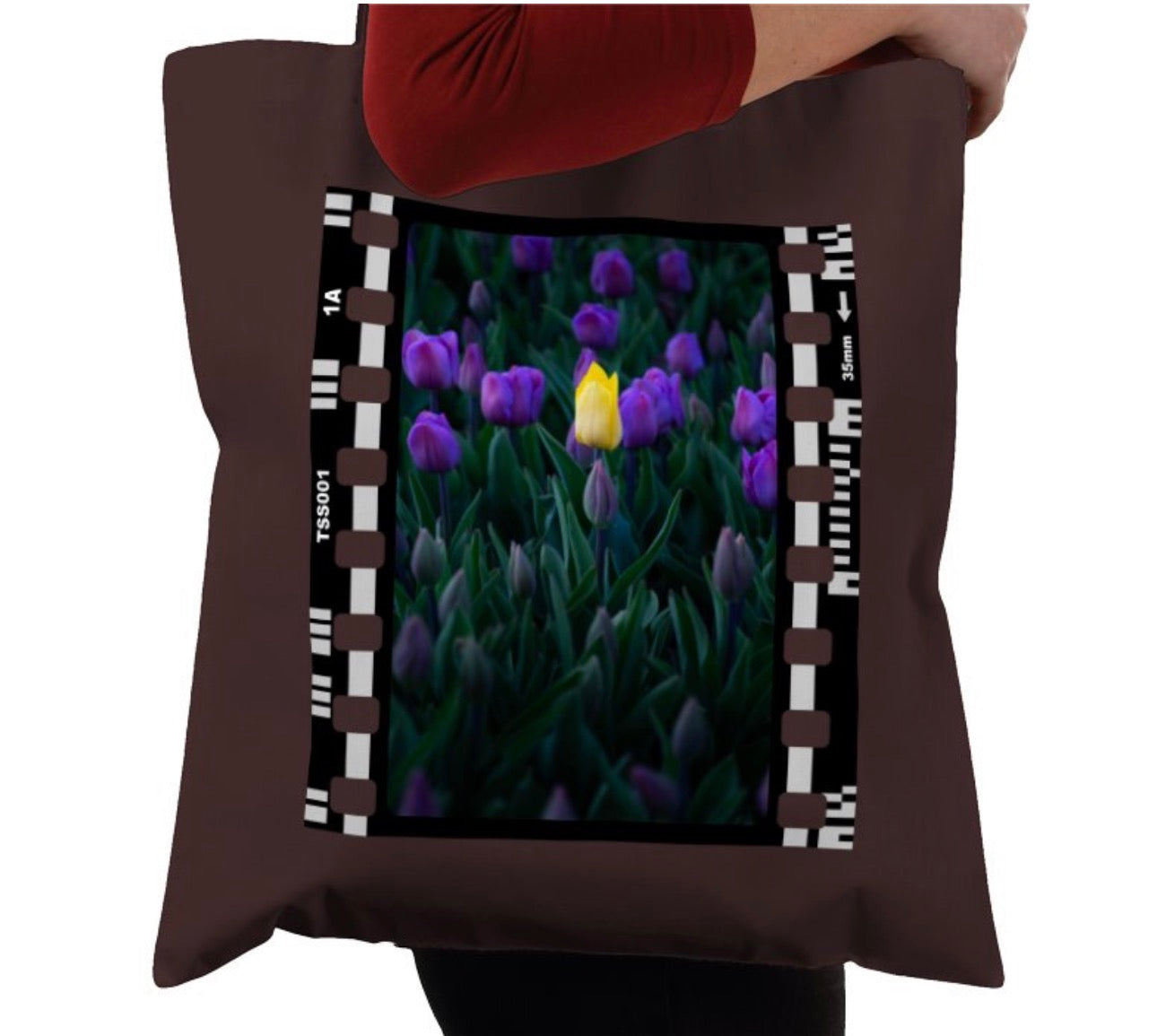 Yellow Tulip, Purple Flowers, Nature & Wildlife, Photographic, Travel Tote Bag