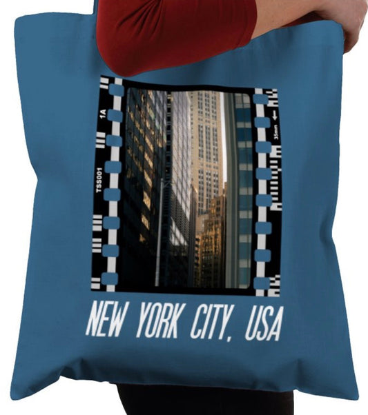 Blues of New York City, NYC, Photography Film, Tote Bag