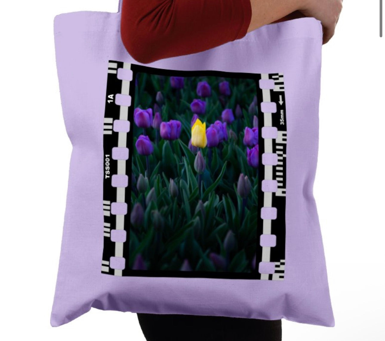 Yellow Tulip, Purple Flowers, Nature & Wildlife, Photographic, Travel Tote Bag