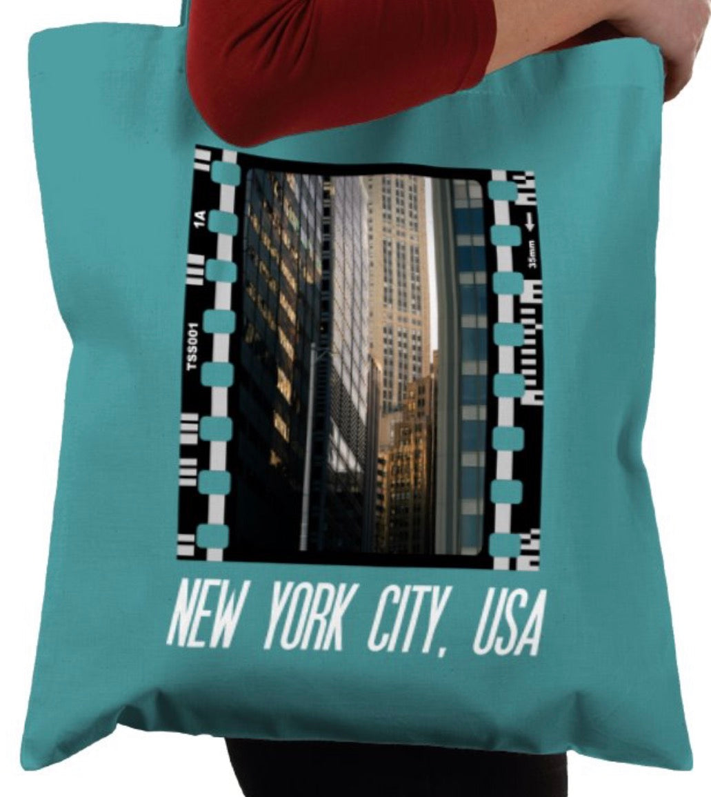 Blues of New York City, NYC, Photography Film, Tote Bag
