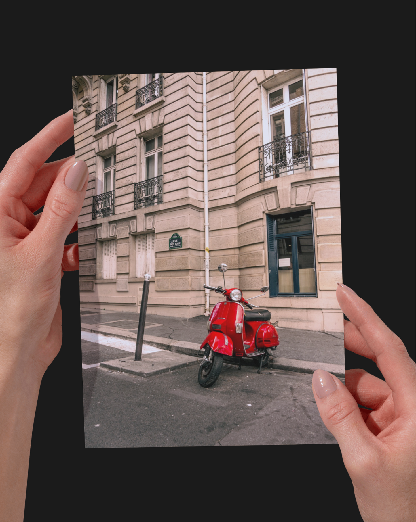 Paris Red Motorcycle, France, Travel, Unframed Photography Print