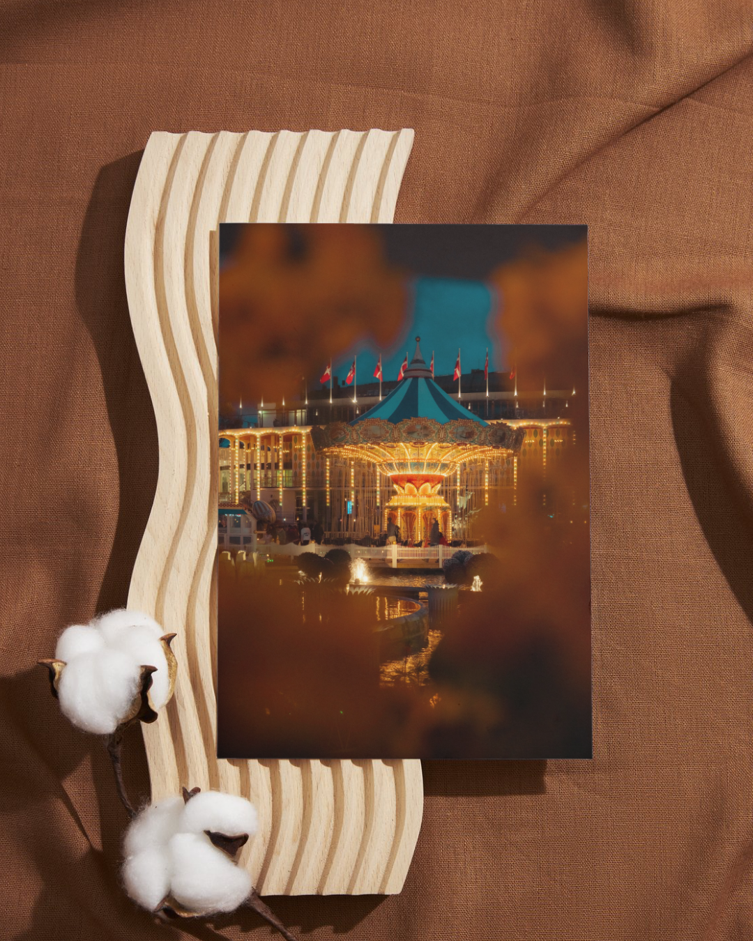 Spring at Copenhagen Tivoli Amusement Park Night, Denmark, Travel, Unframed Photography Print