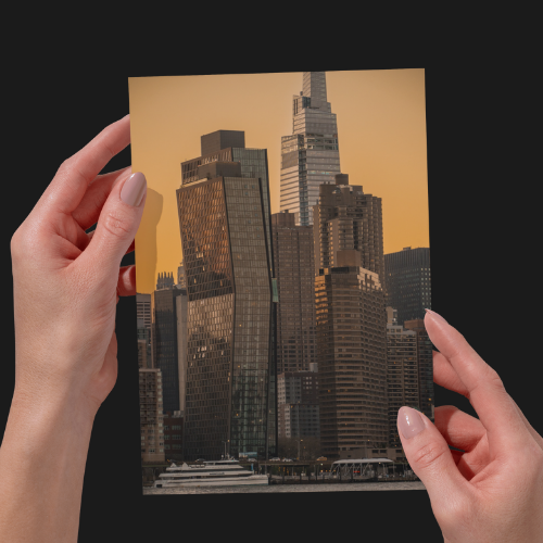 New York City Sunset, Manhattan Boat and Skyline, Unframed Photography Print