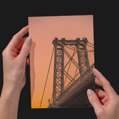 Manhattan Bridge at Sunset, New York City, Unframed Photography Print. NYC.